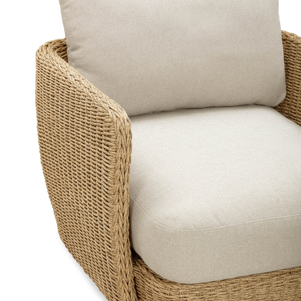 Lh Imports Siesta Outdoor - Stylish Club Chair For Comfortable Relaxation And Elegant Home Beautification Beige,Brown All,Weather Wicker,Olefin Fabric,Powder,Coated Auminum Frame Sie019