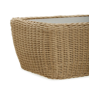 Lh Imports Siesta Outdoor Coffee Table – Stylish And Durable Design For Your Perfect Outdoor Living Space! Brown,Grey All,Weather Wicker,Polystone Top,Powder,Coated Aluminum Sie032