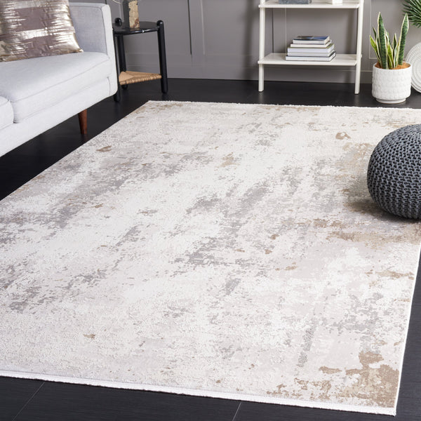 Safavieh Signature Modern Area Rug - Elegant Abstract Design, Durable Power Loomed Comfort For Any Space Ivory ,Grey 60% Polyester,40% Acyrclic Sig312a-10