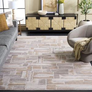 Safavieh Signature Minimalist Beige Grey Area Rug — Low-Profile Power-Loomed Design For Modern Living Spaces 10'-0" x 14'-0" SIG712B-10