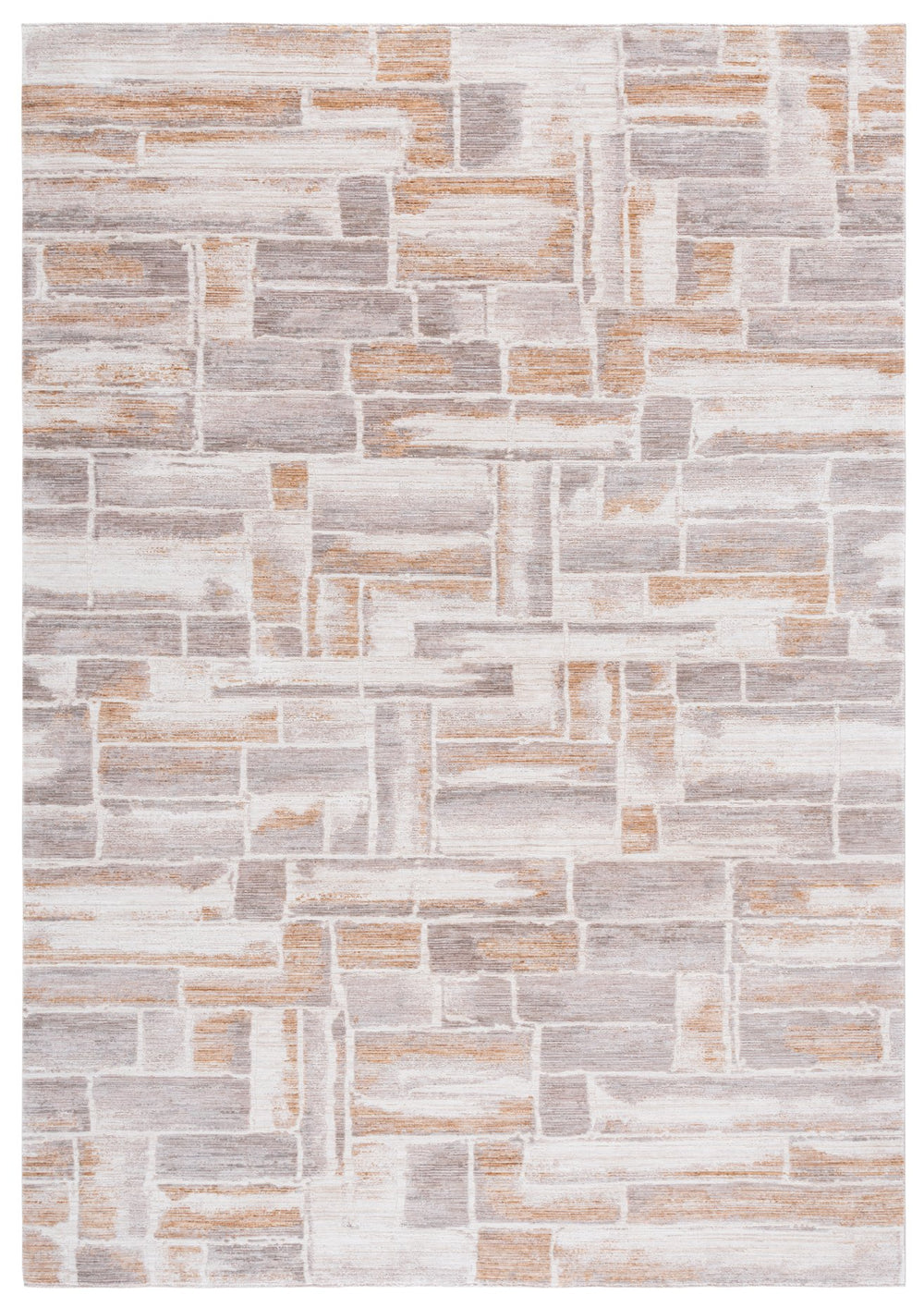 Safavieh Signature Neutral Beige Grey Area Rug — Turkish Power-Loomed Low-Profile 8X10 Soft Polyester Blend 8'-0" x 10'-0" SIG712B-8