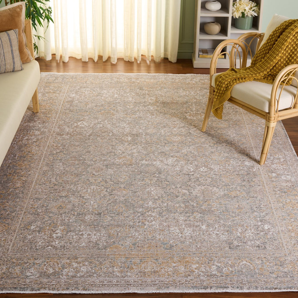 Safavieh Signature Elegant Turkish Dark Grey Beige Area Rug — Low Pile, Durable Power-Loomed Comfort 8X10 9'-0" x 12'-0" SIG724G-9