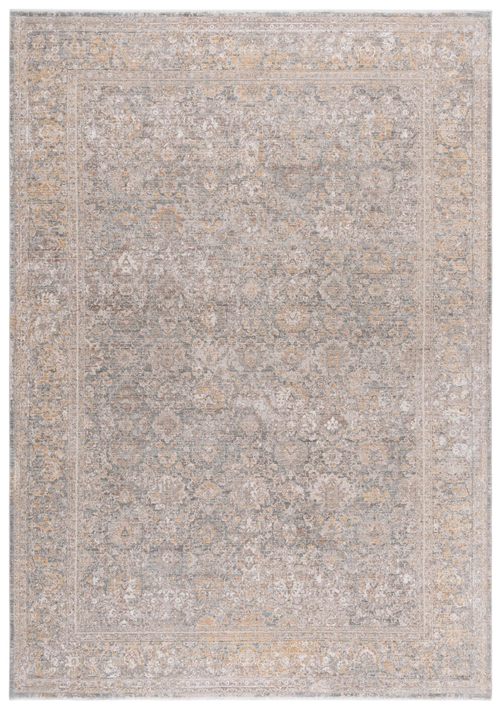 Safavieh Signature Elegant Turkish Dark Grey Beige Area Rug — Low Pile, Durable Power-Loomed Comfort 8X10 9'-0" x 12'-0" SIG724G-9