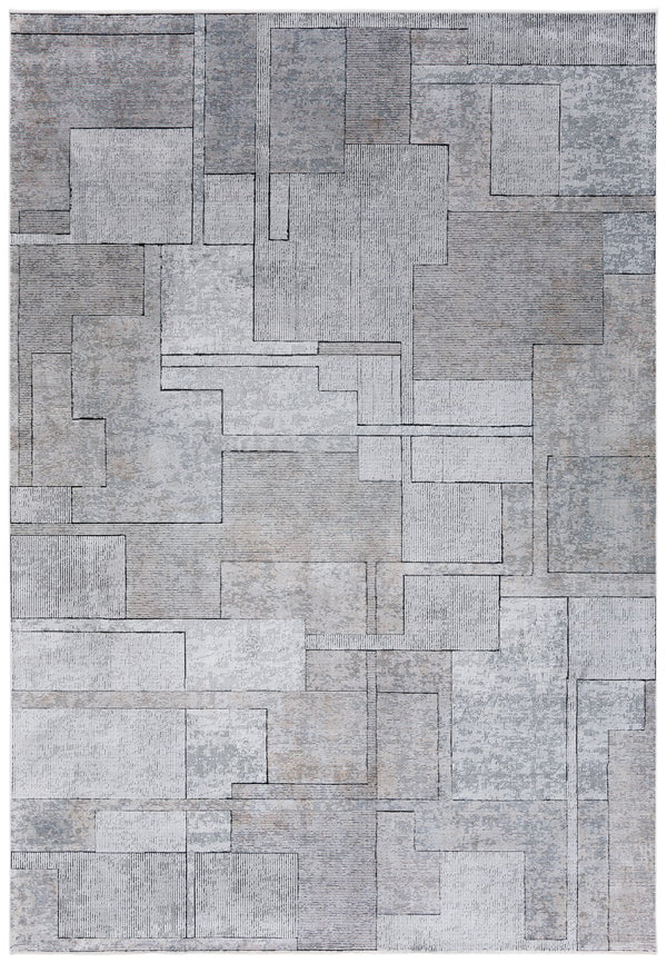 Safavieh Signature Ultra-modern Area Rug In Light Grey With Geometric Pattern - Perfect For Contemporary Spaces Grey ,Black 70% Polyester,30% Acrylic Sig730g-9
