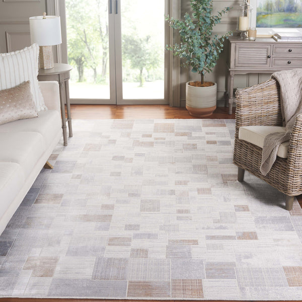 Safavieh Signature Modern Area Rug - Timeless Grey And Blue Design, Soft Viscose Blend, Eco-friendly Elegance Grey ,Blue 80% Viscose,20% Acrylic Sig732f-8