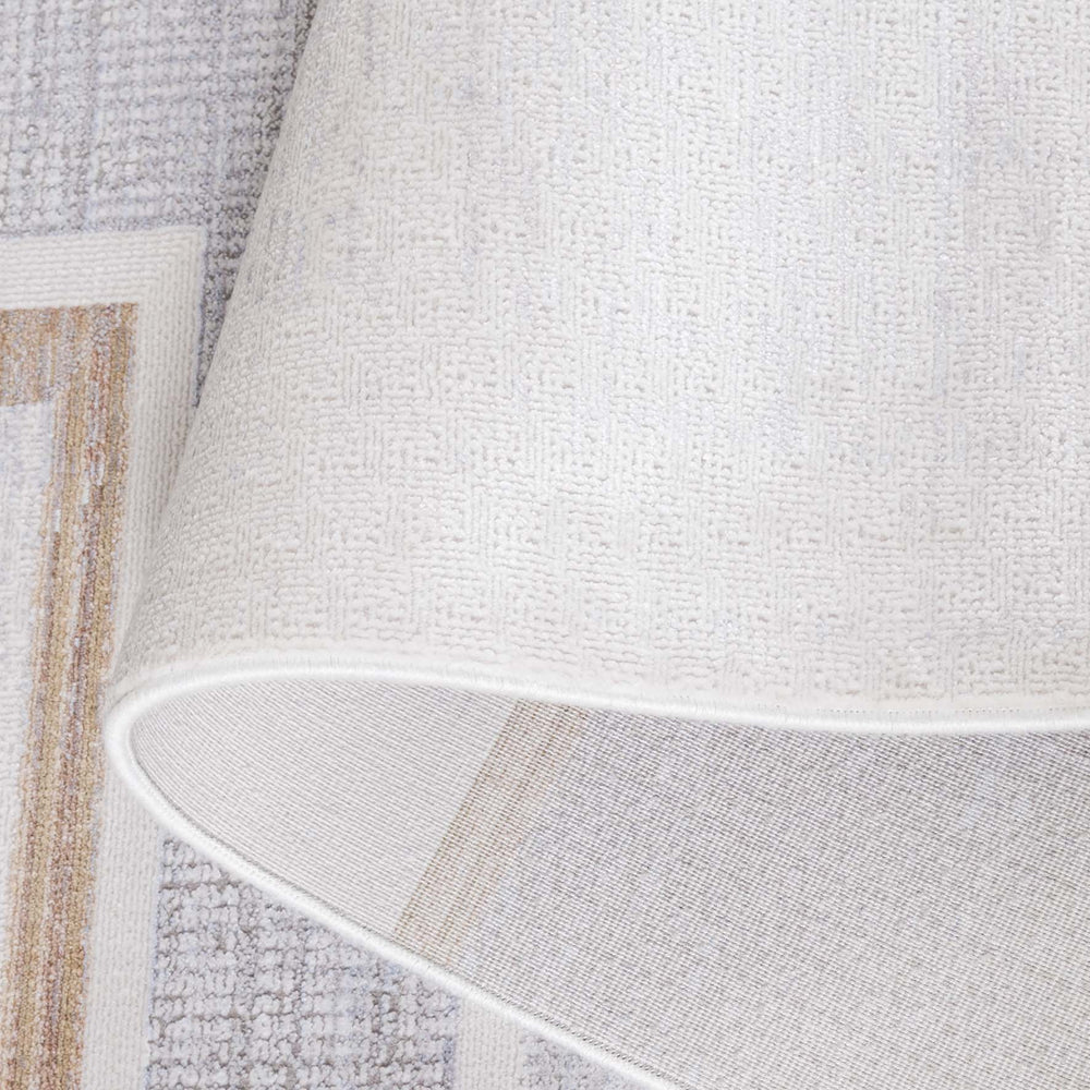 Safavieh Signature Exquisite Modern Area Rug In Soft Ivory And Grey Geometric Design For Elegant Spaces Ivory ,Grey 80% Viscose,20% Acrylic Sig738a-8