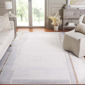 Safavieh Signature Exquisite Modern Area Rug In Soft Ivory And Grey Geometric Design For Elegant Spaces Ivory ,Grey 80% Viscose,20% Acrylic Sig738a-8
