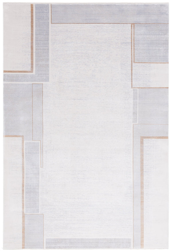 Safavieh Signature Exquisite Modern Area Rug In Soft Ivory And Grey Geometric Design For Elegant Spaces Ivory ,Grey 80% Viscose,20% Acrylic Sig738a-8