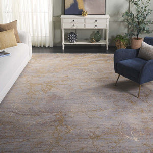 Safavieh Signature Power Loomed Polyester Viscose Neutral Area Rug for Modern Living Rooms Gray / Beige Gold 10'-0" x 14'-0" SIG810D-10