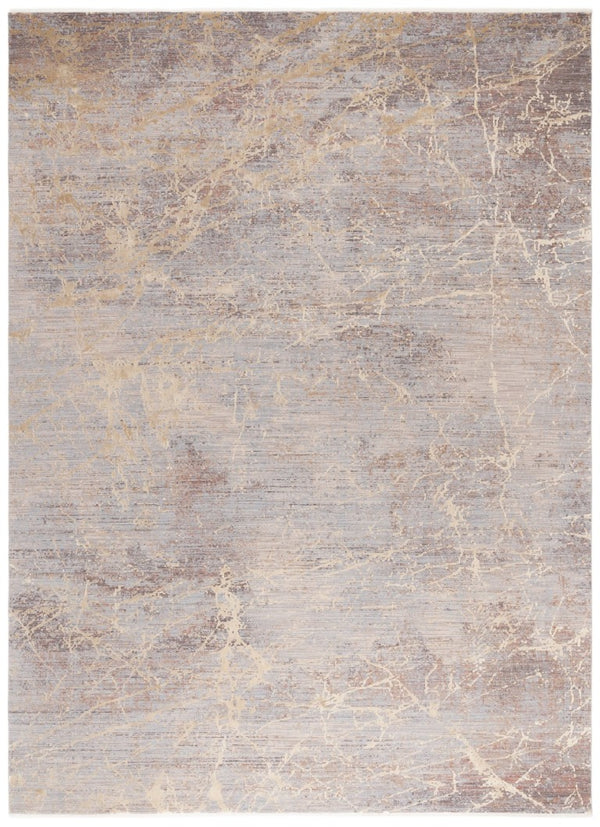 Safavieh Signature Power Loomed Polyester Viscose Neutral Area Rug for Modern Living Rooms Gray / Beige Gold 9'-0" x 12'-0" SIG810D-9