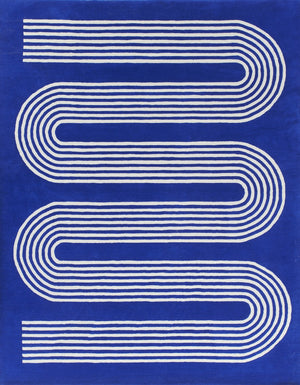 Momeni Simba SIM12 Hand Tufted Contemporary Geometric Indoor Rug Cobalt 9' x 12'