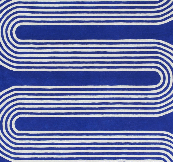 Momeni Simba SIM12 Hand Tufted Contemporary Geometric Indoor Rug Cobalt 9' x 12'