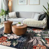 Orian Rugs Simply Southern Cottage Hodge's Garden Machine Woven Polypropylene Transitional Area Rug Multi-Charcoal Polypropylene