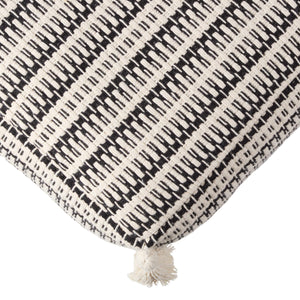 Jaipur Living Jaipur Living Handcrafted Cotton Striped Pouf with Tassels for Bohemian Rooms ACF100014