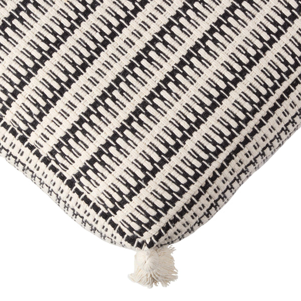 Jaipur Living Jaipur Living Handcrafted Cotton Striped Pouf with Tassels for Bohemian Rooms ACF100014