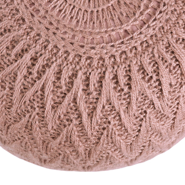 Jaipur Living Vibe by Jaipur Living Knit Weave Round Pouf Soft Textured Footrest for Rooms POF100547