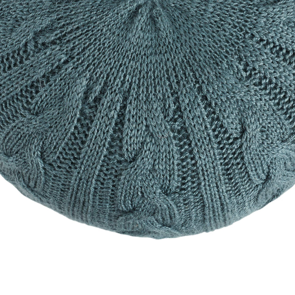 Jaipur Living Vibe by Jaipur Living Teal Knit Round Pouf Soft Footrest for Bohemian Rooms POF100548