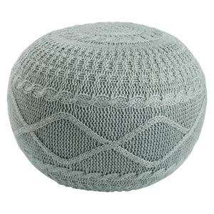 Jaipur Living Vibe by Jaipur Living Hazel Knit Polyester Round Pouf for Coastal Bohemian POF100552