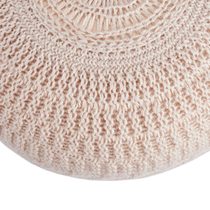 Jaipur Living Vibe by Jaipur Living Lucille Hand Knit Blush Pouf Soft Accent Seat for Rooms POF100553