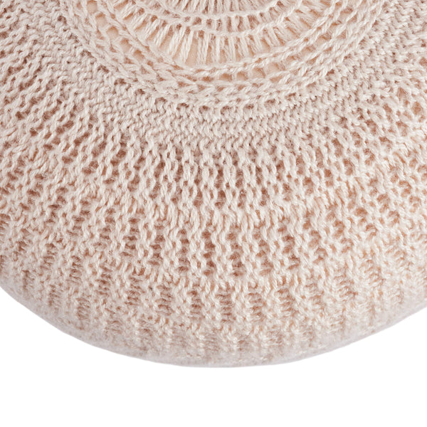 Jaipur Living Vibe by Jaipur Living Lucille Hand Knit Blush Pouf Soft Accent Seat for Rooms POF100553