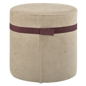 English Elm U-Can Oval Walnut Finish Coffee Table with Two Tucking Poufs for Small Living Rooms SJ000168AAM