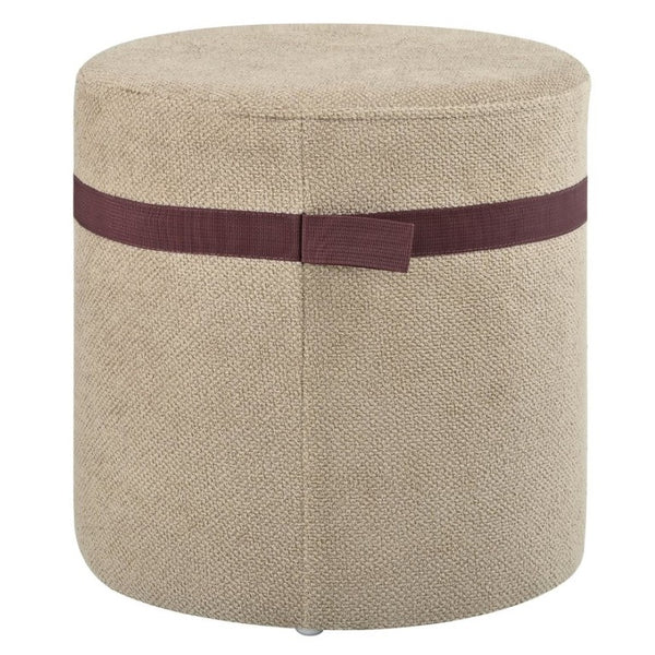 English Elm U-Can Oval Walnut Finish Coffee Table with Two Tucking Poufs for Small Living Rooms SJ000168AAM