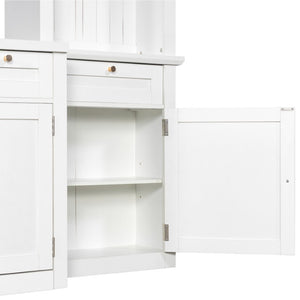 English Elm U-Can Modular Wall Entertainment Center with Wine Rack Glass Cabinets and Drawers SJ000170AAK