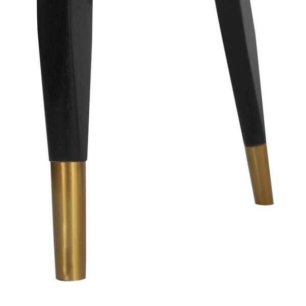 English Elm Naomi Commercial Cane Rattan Dining Chair with Solid Wood Frame and Luxe Gold-Tipped Legs for Style Black SK-220901-NATBLK-GG