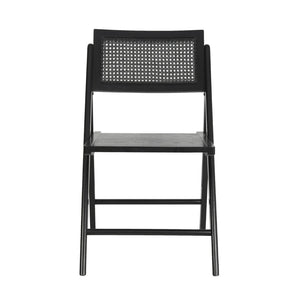 English Elm Galene Set of 2 Cane Rattan Folding Chairs with Solid Wood Frame, Ideal for Events and Home Use Black SK-220905-BLK-GG