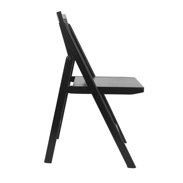 English Elm Galene Set of 2 Cane Rattan Folding Chairs with Solid Wood Frame, Ideal for Events and Home Use Black SK-220905-BLK-GG