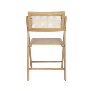 English Elm Galene Set of 2 Cane Rattan Folding Chairs with Solid Wood Frame, Ideal for Events and Home Use Natural SK-220905-NAT-GG