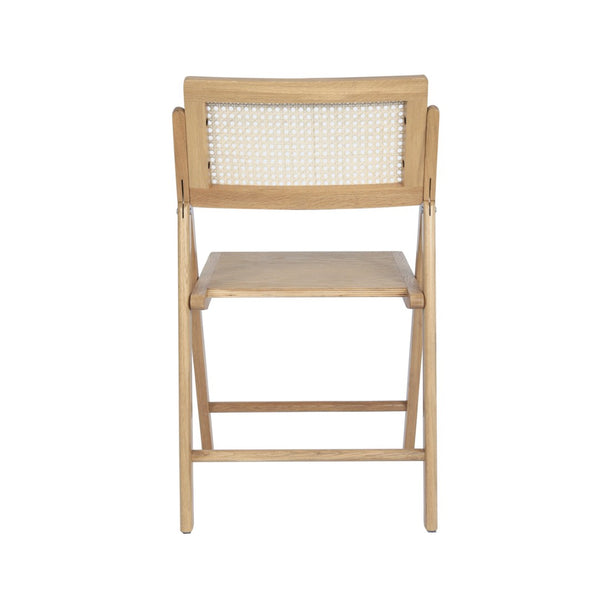 English Elm Galene Set of 2 Cane Rattan Folding Chairs with Solid Wood Frame, Ideal for Events and Home Use Natural SK-220905-NAT-GG