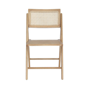 English Elm Galene Set of 2 Cane Rattan Folding Chairs with Solid Wood Frame, Ideal for Events and Home Use Natural SK-220905-NAT-GG