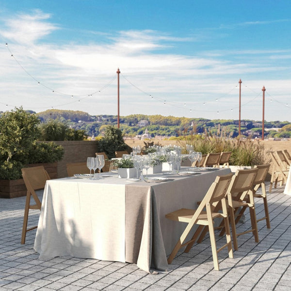 English Elm Galene Set of 2 Cane Rattan Folding Chairs with Solid Wood Frame, Ideal for Events and Home Use Natural SK-220905-NAT-GG