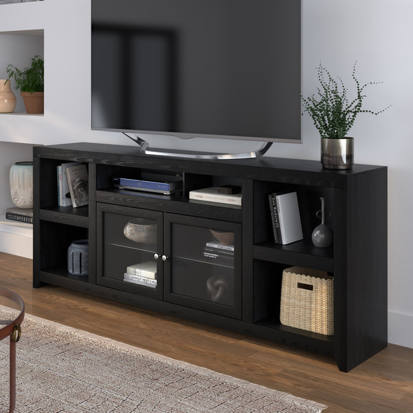Legends Furniture Bridgevine Home Skyline 75 Inch Tv Stand Console For Tvs Up To 90 Inches, No Assembly Required, Mocha Finish Mocha, Brown Poplar Solids And Okoume Veneers Sk1575.Moc