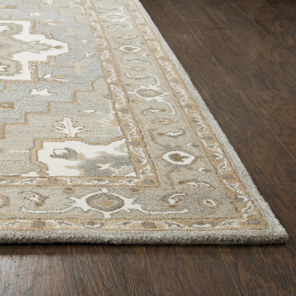 Rizzy Suffolk SK323A Hand Tufted Traditional Wool Rug Gray/Natural 9' x 12'