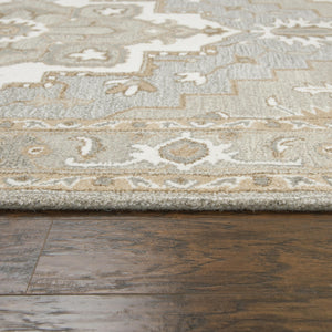 Rizzy Suffolk SK323A Hand Tufted Traditional Wool Rug Gray/Natural 9' x 12'