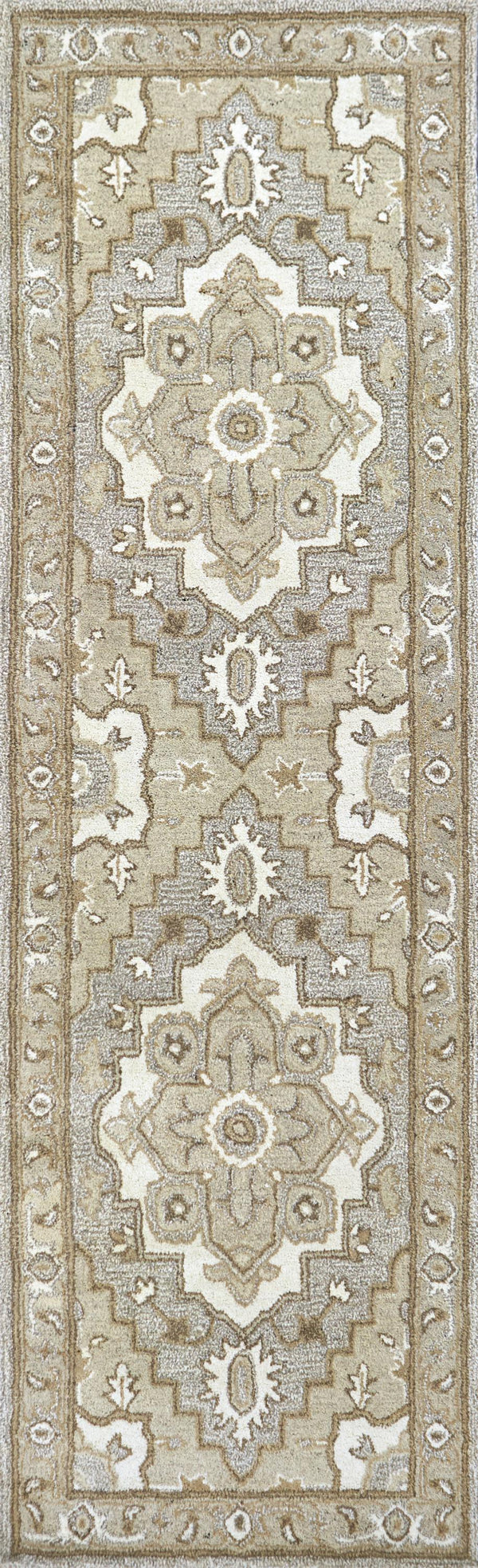 Rizzy Suffolk SK323A Hand Tufted Traditional Wool Rug Gray/Natural 2'6" x 8'
