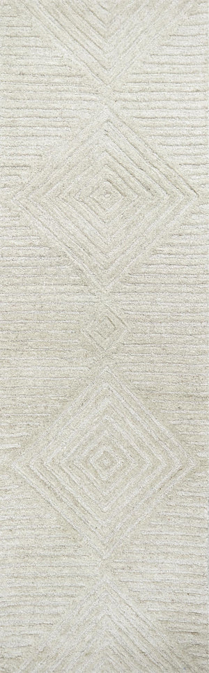 Rizzy Suffolk SK333A Hand Tufted Transitional Wool Rug Ivory/Natural 2'6" x 8'