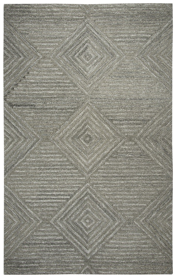 Rizzy Suffolk SK334A Hand Tufted Transitional Wool Rug Gray/Natural 9' x 12'