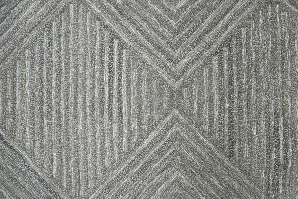 Rizzy Suffolk SK334A Hand Tufted Transitional Wool Rug Gray/Natural 9' x 12'