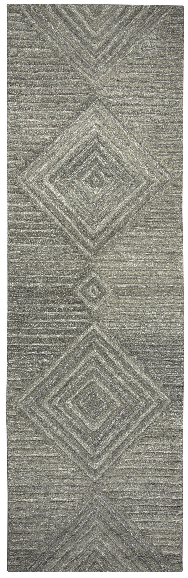 Rizzy Suffolk SK334A Hand Tufted Transitional Wool Rug Gray/Natural 2'6" x 8'