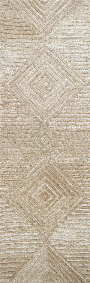 Rizzy Suffolk SK335A Hand Tufted Transitional Wool Rug Tan.Natural 2'6" x 8'