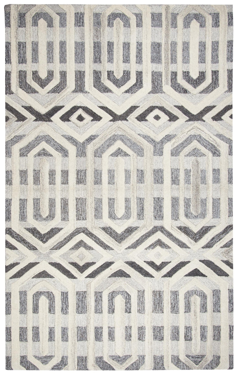 Rizzy Suffolk SK336A Hand Tufted Transitional Wool Rug Gray/Natural 9' x 12'