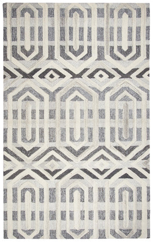 Rizzy Suffolk SK336A Hand Tufted Transitional Wool Rug Gray/Natural 9' x 12'
