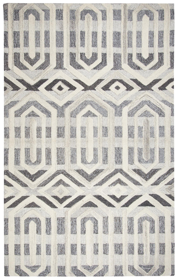 Rizzy Suffolk SK336A Hand Tufted Transitional Wool Rug Gray/Natural 9' x 12'