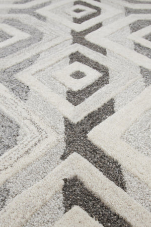 Rizzy Suffolk SK336A Hand Tufted Transitional Wool Rug Gray/Natural 9' x 12'