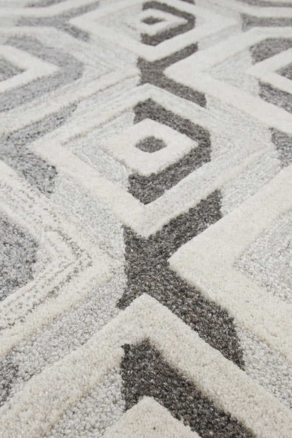 Rizzy Suffolk SK336A Hand Tufted Transitional Wool Rug Gray/Natural 9' x 12'