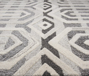 Rizzy Suffolk SK336A Hand Tufted Transitional Wool Rug Gray/Natural 9' x 12'