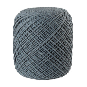 Jaipur Living Jaipur Living Lykke Spool Weave Polyester Pouf Hygge Inspired Indoor Outdoor Accent Slate POF100503